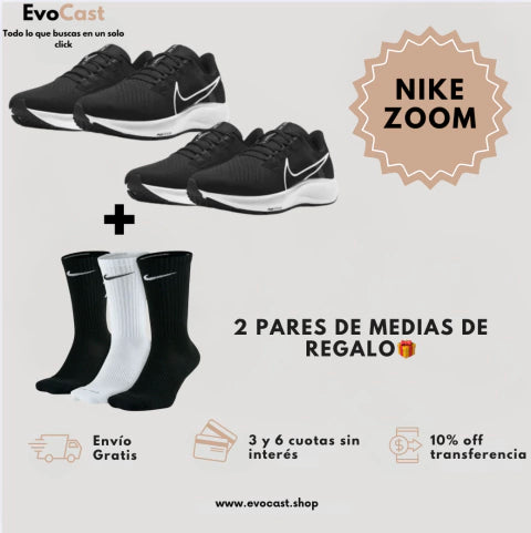 ¡NIKE ZOOM 2x1 + MEDIAS DE REGALO!